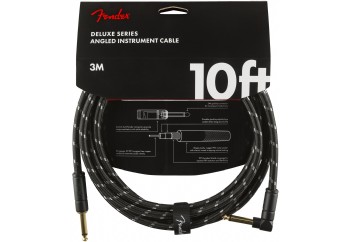 Fender Deluxe Series Instrument Cable Black Tweed Açılı - 3 metre -  Enstrüman Kablosu