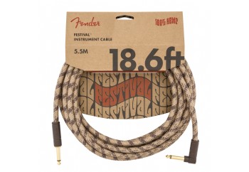 Fender Festival Hemp Instrument Cables 5.5 metre açılı - Brown Stripe - Enstrüman Kablosu