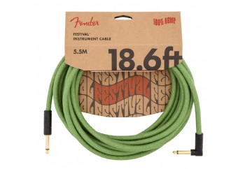 Fender Festival Hemp Instrument Cables 5.5 metre açılı - Green - Enstrüman Kablosu