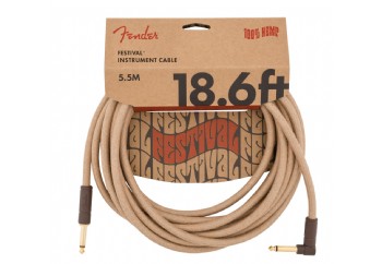 Fender Festival Hemp Instrument Cables 5.5 metre açılı - Natural -  Enstrüman Kablosu