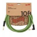 Fender Festival Hemp Instrument Cables 3 metre açılı - Green