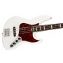 Fender American Ultra Jazz Bass Arctic Pearl - Rosewood Bas Gitar