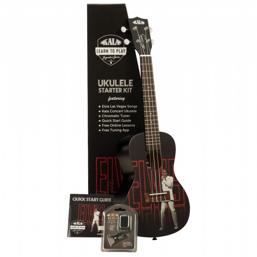 Kala Elvis Viva Las Vegas Concert Ukulele Starter Kit Concert Ukulele Eğitim Seti