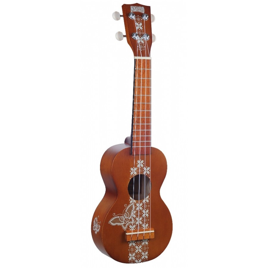 Mahalo Kahiko Batik Transparent Brown Soprano Ukulele