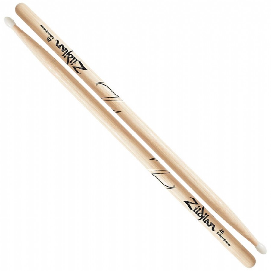 Zildjian Z2B 2B Wood Tip Hickory Drumsticks Nylon Natural Baget