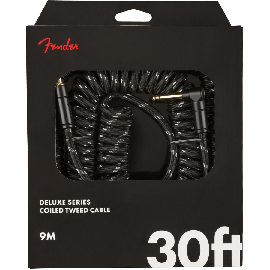 Fender Deluxe Series Coil Cable, Tweed, 30 Black Tweed Enstrüman Kablosu (9m)