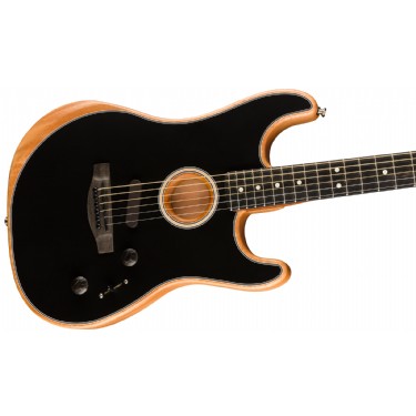 Fender American Acoustasonic Stratocaster Natural - Ebony Elektro Akustik Gitar