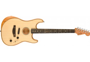 Fender American Acoustasonic Stratocaster Natural - Ebony - Elektro Akustik Gitar