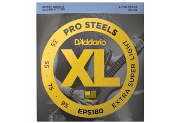 D'Addario EPS180 ProSteels Bass, Extra Super Light, 35-95, Long Scale 035-095 Takım Tel -  Bas Gitar Teli
