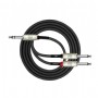 KIRLIN Y-336PR-2MBK 1/4 inch TRS Plug - 2x 1/4' Mono TRS Y Kablo (2 metre)