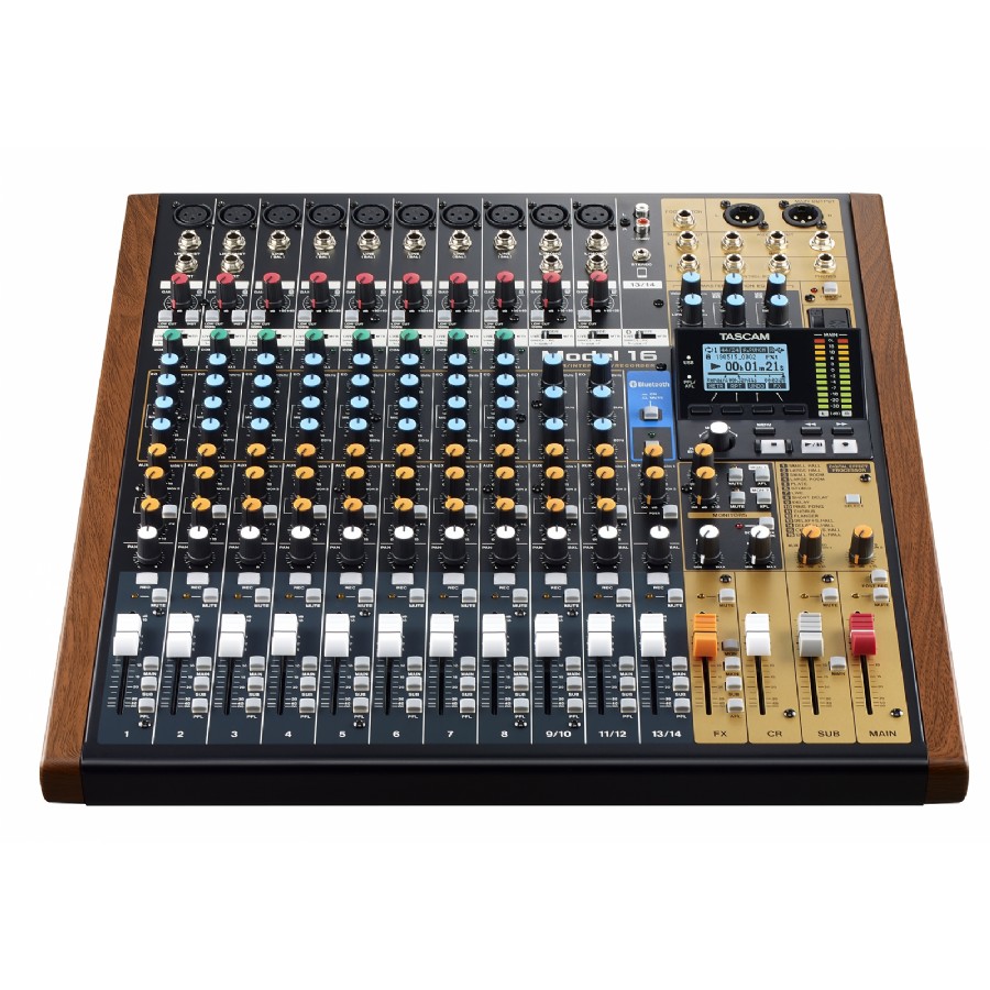 Tascam Model 16 Mixer Analogue Mixer With 16-Track Digital Recorder Mikser & Ses Kartı & Kayıt Cihazı