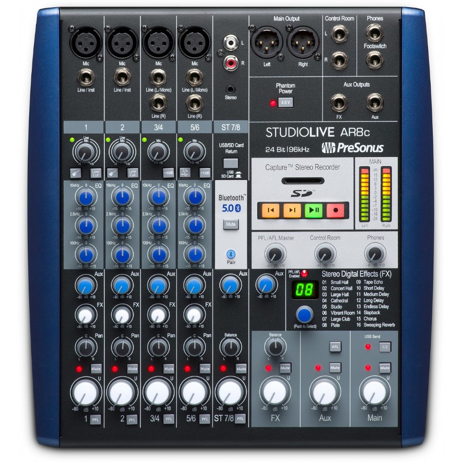 Presonus StudioLive AR 8c USB 8 Kanal Hibrit Mikser / Ses Kartı / Kayıt Cihazı