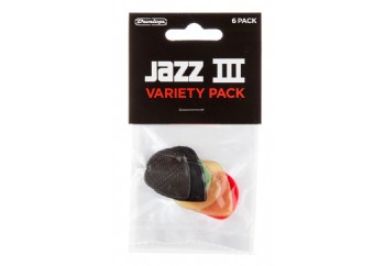 Jim Dunlop PVP103 Jazz III Pick Variety Pack 6 Adet - Pena