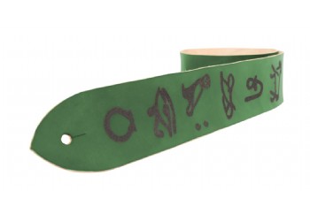 Tabaq Hieroglyph Orman Yeşili - Deri Gitar Askısı