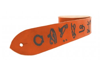 Tabaq Hieroglyph Turuncu - Deri Gitar Askısı