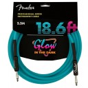 Fender Pro Glow in the Dark Cables Blue - 5.5 metre