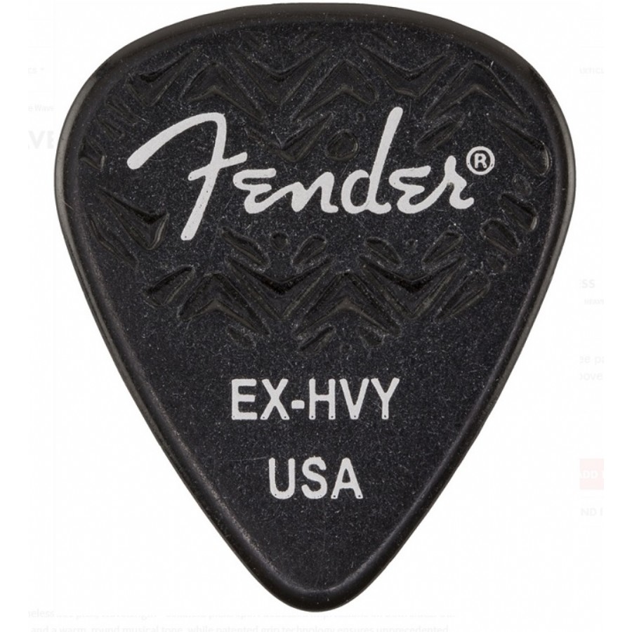 Fender 351 Shape Wavelength Celluloid Picks Black - Extra Heavy (1 adet) Pena
