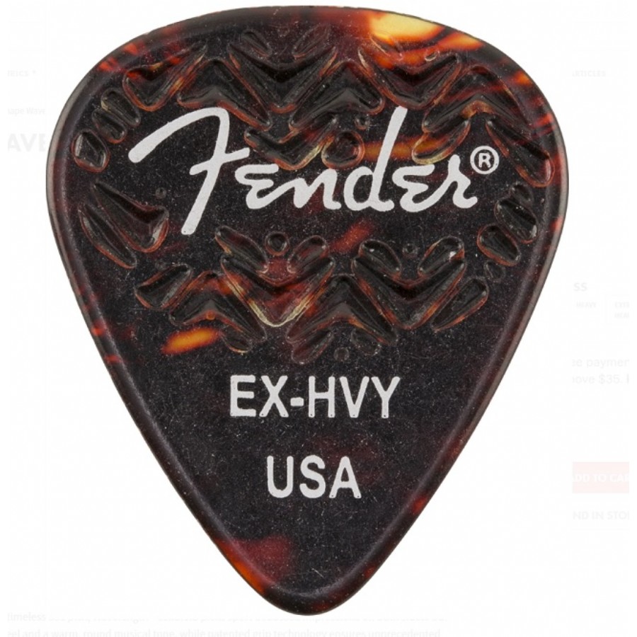 Fender 351 Shape Wavelength Celluloid Picks Shell - Ex-Heavy (1 Adet) Pena