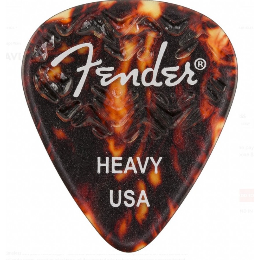 Fender 351 Shape Wavelength Celluloid Picks Shell - Heavy (6 Adet) Pena