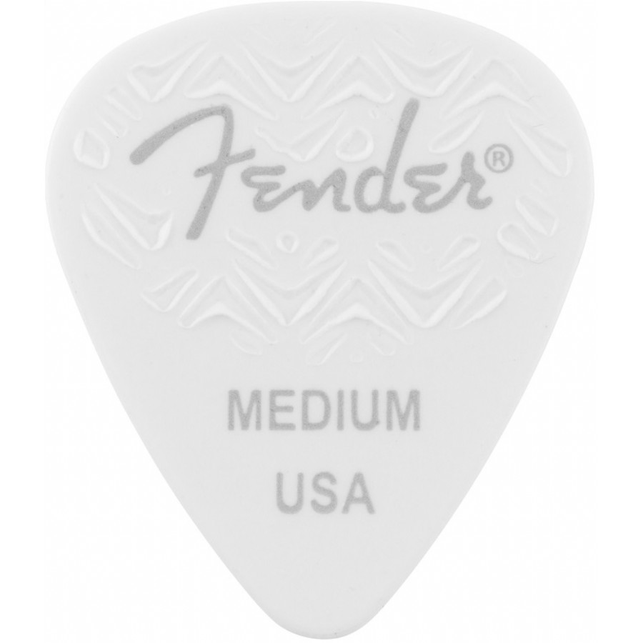 Fender 351 Shape Wavelength Celluloid Picks White - Medium (1 Adet) Pena