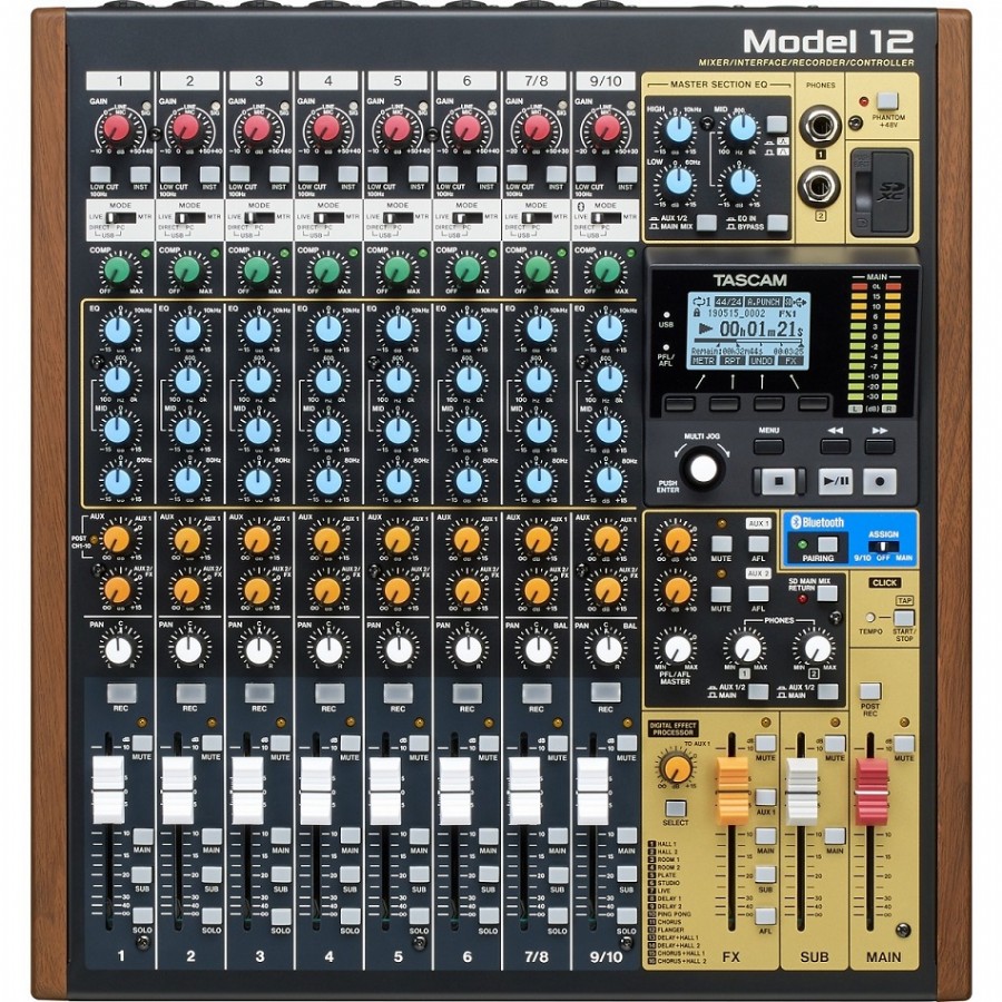 Tascam Model 12 Mixer, Multitrack Recorder & USB Audio Interface Analog & Dijital Mixer