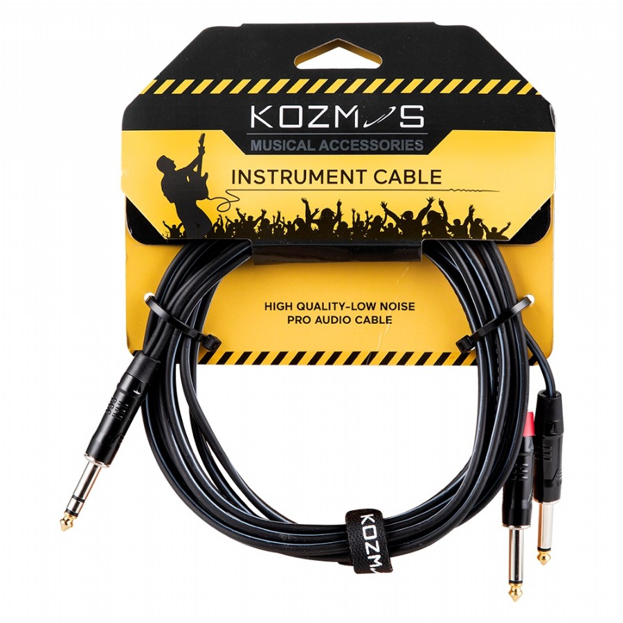 Kozmos KCL-317-3M 2x6.35 mm. Mono (Erkek) - 6.35 mm. Stereo (Erkek) (3mt)