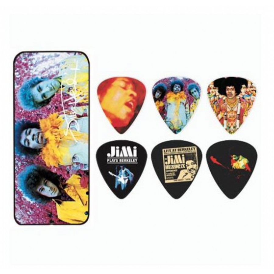 Dunlop Jimi Hendrix Collector Series Pick Tins 12 Adet - Medium-Are you experinced Pena