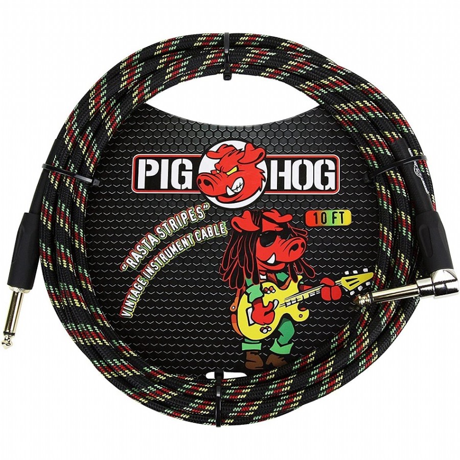 Pig Hog PCH10RAR Rasta Stripes Enstrüman Kablosu (3 Metre)