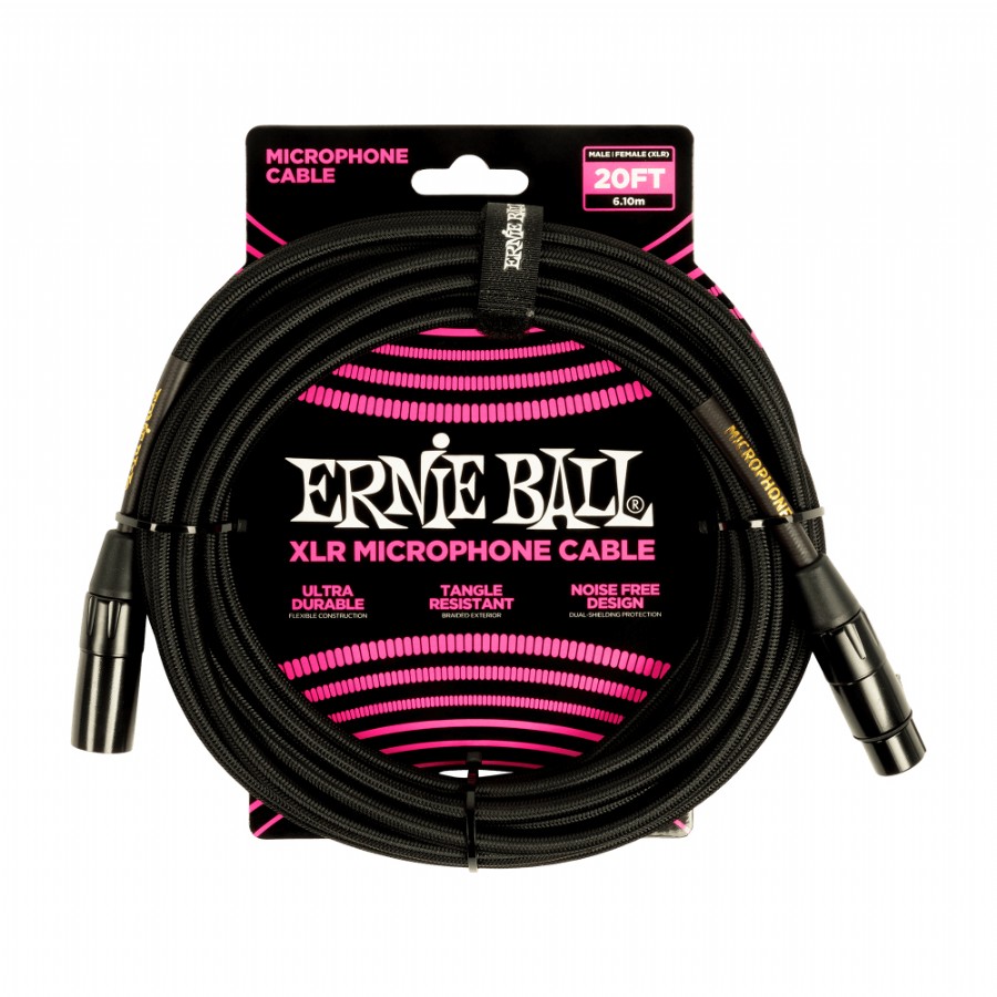 Ernie Ball P06392 Braided Microphone Cable Örgülü Mikrofon Kablosu (6 metre)