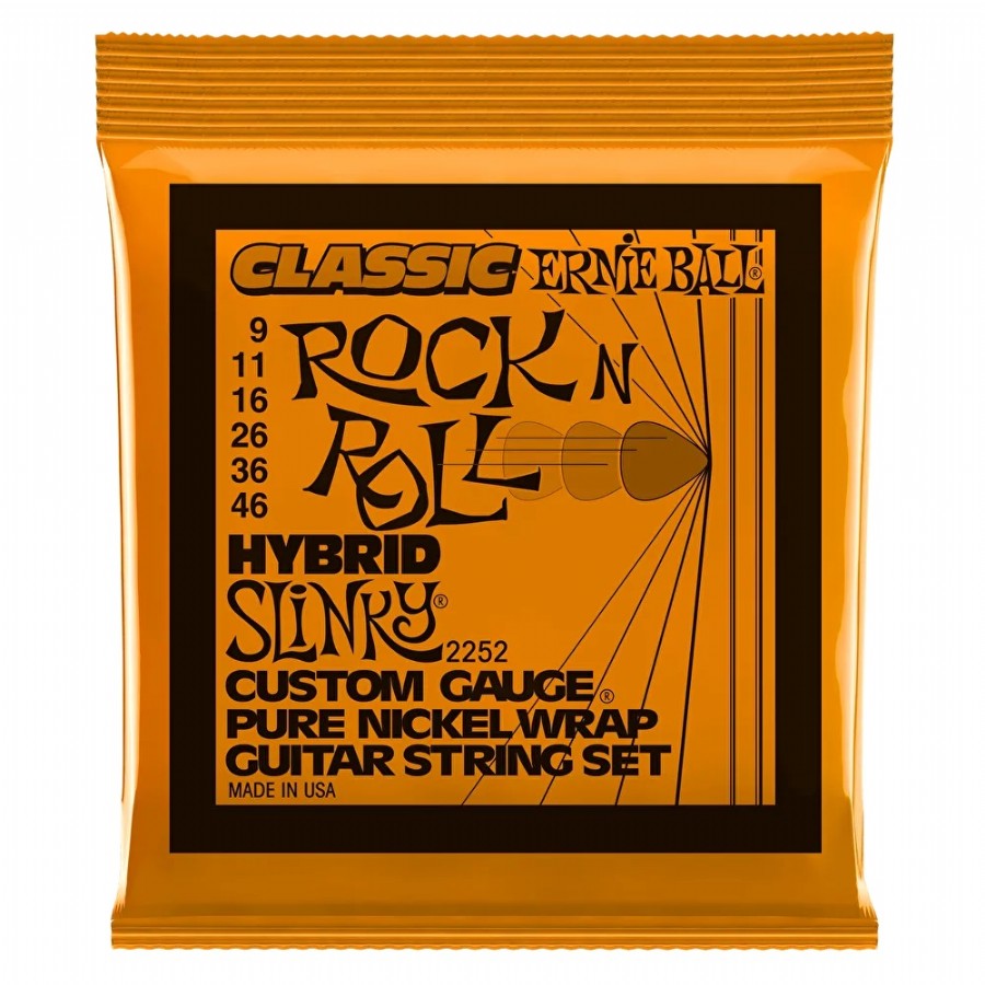 Ernie Ball P02252 Hybrid Slinky Classic Rock N Roll Takım Tel Elektro Gitar Teli 009-046