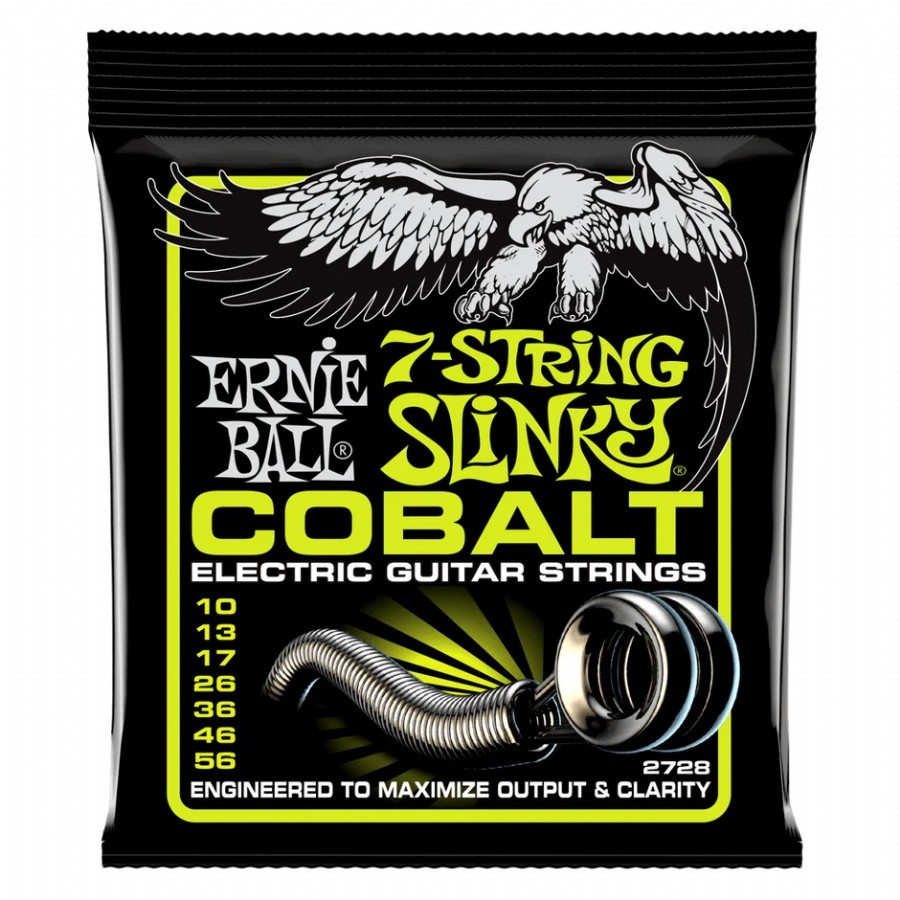 Ernie Ball P02728 Regular Slinky Cobalt 7-String Electric Guitar Strings Takım Tel 7 Telli Elektro Gitar Teli 010-56