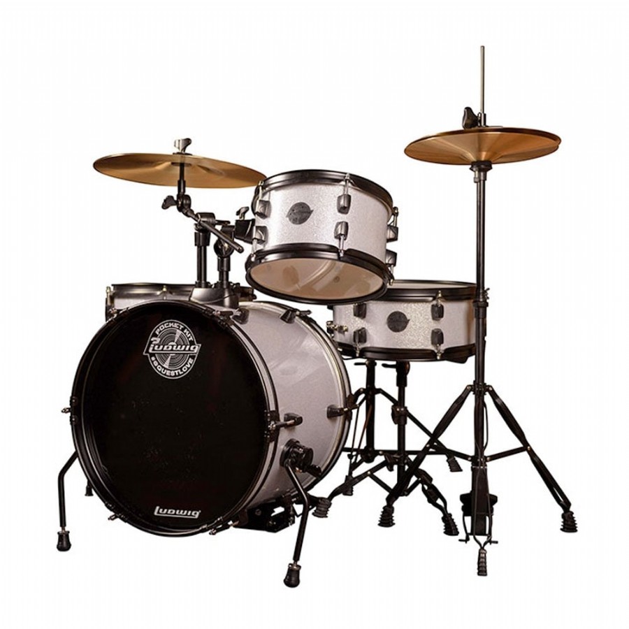 Ludwig The Pocket Kit By Questlove Silver Sparkle Çocuklar için Akustik Davul Seti