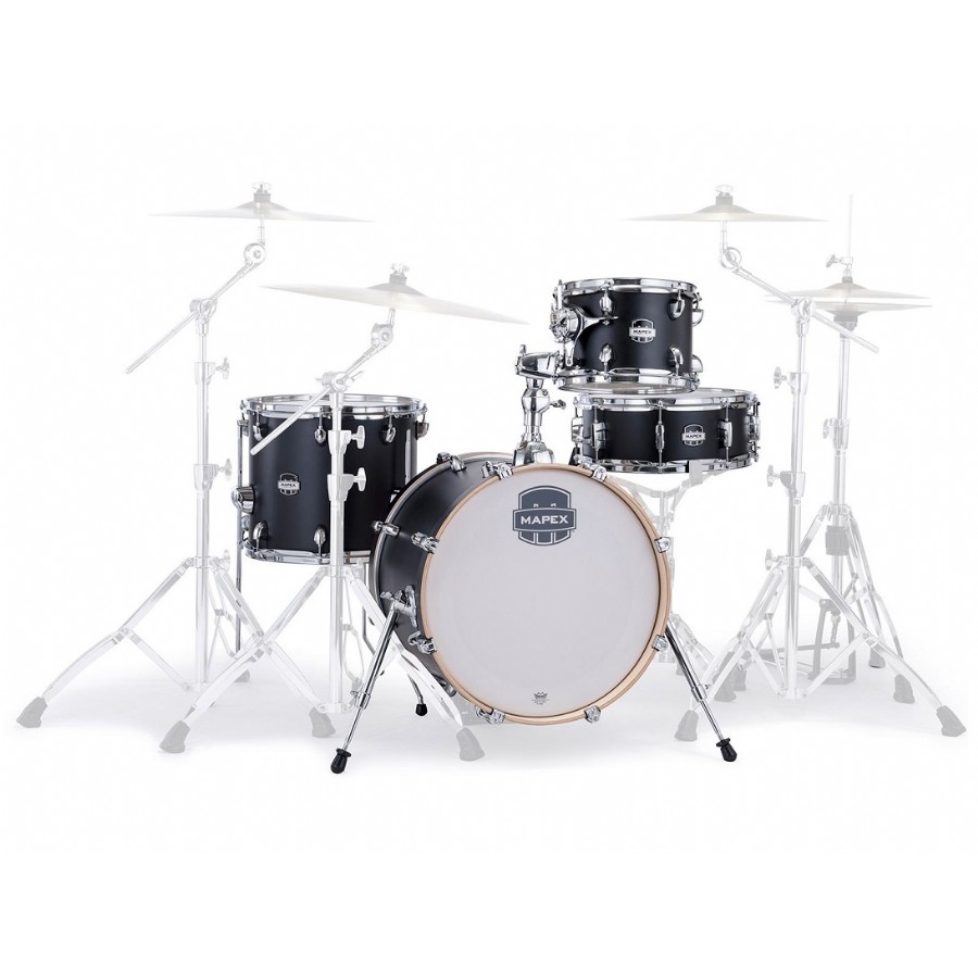 Mapex MM486S Mars Maple 4-Piece Bop Shell Pack Matte Black (KD) Akustik Davul Seti