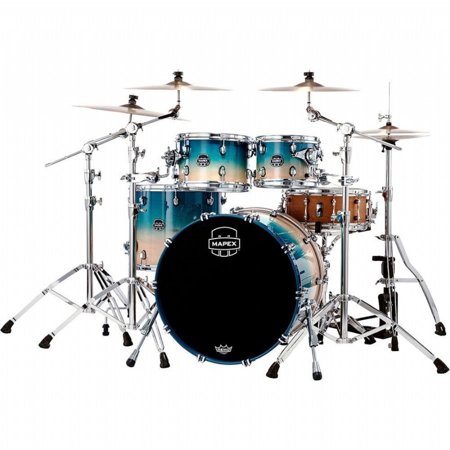 Mapex SR529X Saturn Rock 4-Piece Shell Pack Aqua Fade (UQ) Akustik Davul Seti