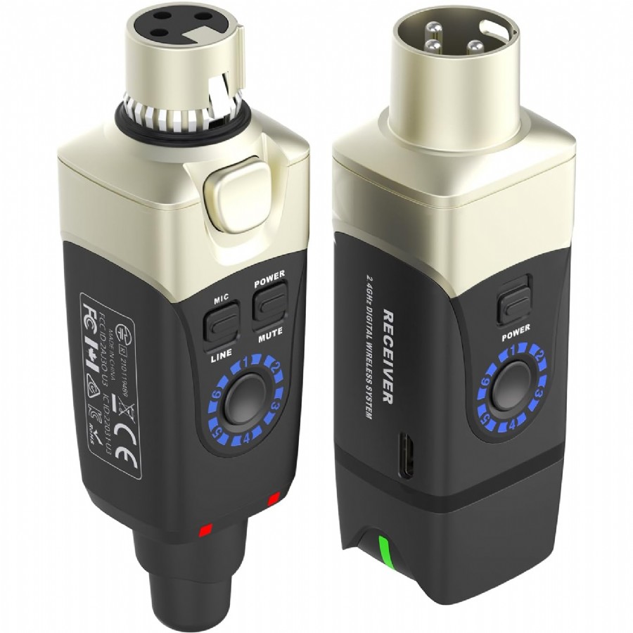 Xvive U3C Condenser Microphone Wireless System Condenser Mikrofonlar için XLR Takılabilir Wireless / Kablosuz Alıcı / Verici Sistemi