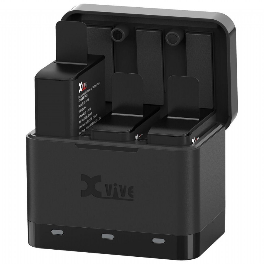 Xvive U5C Battery Charger Case with Three Batteries U5 Wireless / Kablosuz Sistemler için Üç Pilli ve Pil Şarj Kutusu