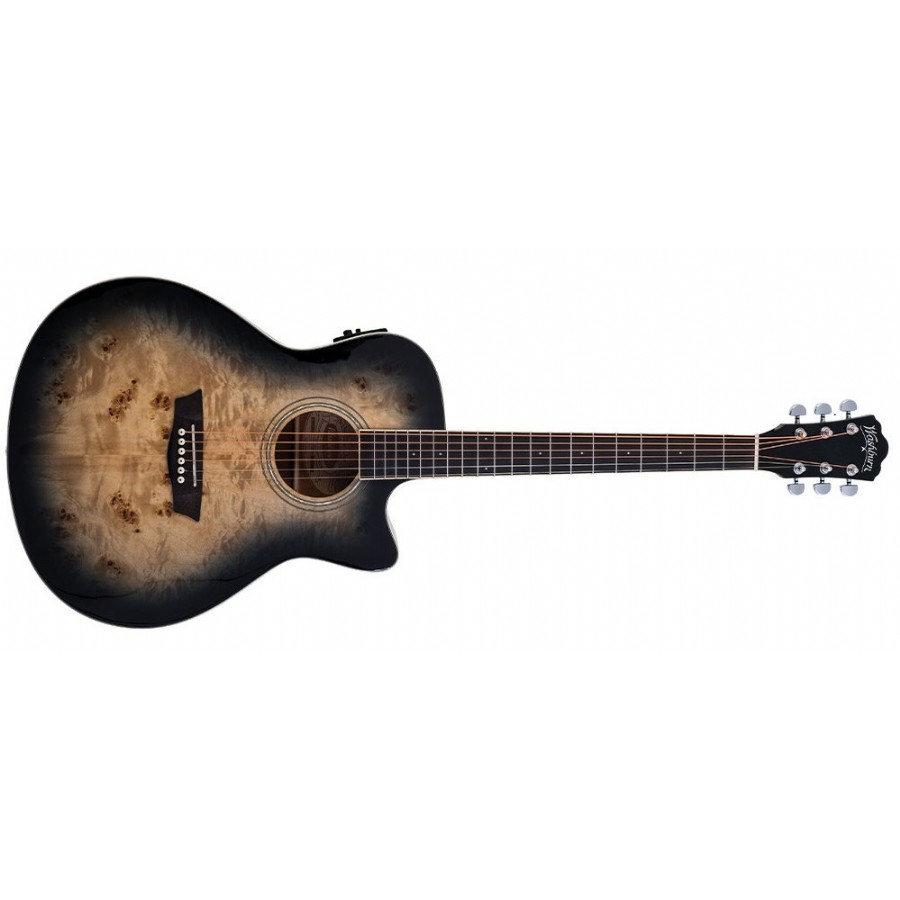 Washburn Deep Forest Burl Ace Black Fade Elektro Akustik Gitar