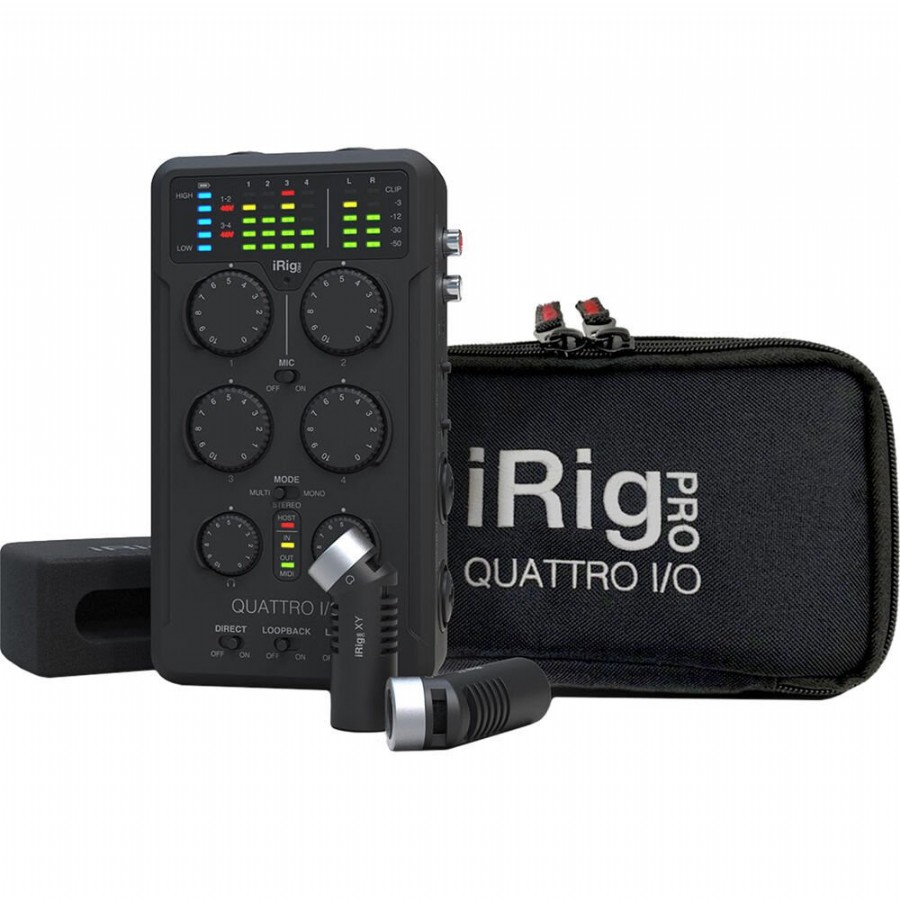 IK Multimedia iRig Pro Quattro IO Deluxe Taşınabilir Mobil Ses Kartı & Kayıt Mikseri