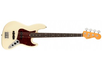 Fender American Professional II Jazz Bass Olympic White - Rosewood -  Bas Gitar