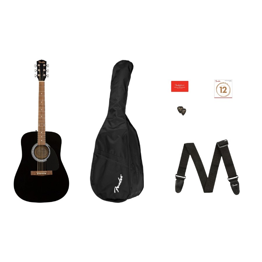 Fender FA-115 Dreadnought Pack Black Akustik Gitar Seti