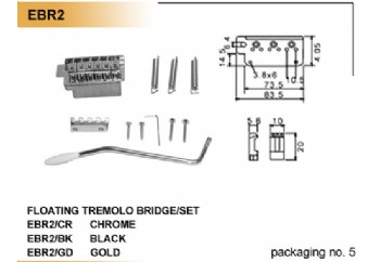 Dr. Parts EBR2 Tremolo Bridge/Set BK (Black) - Elektro Gitar Köprüsü