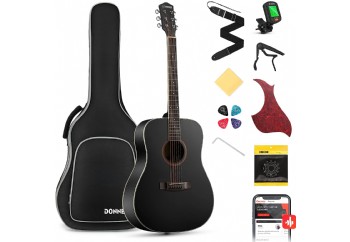 Donner DAG-1CB Dreadnaught Black - Akustik Gitar Seti