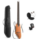 Donner HUSH-I Mute Guitar Kit for Travel Silent Practice Maun (Mahogany)