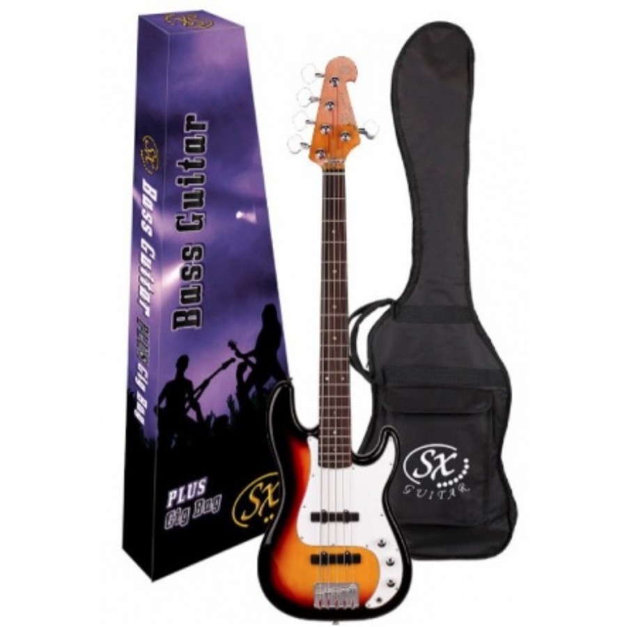 SX SJB62+/5 3Tone Sunburst 5 Telli Bas Gitar