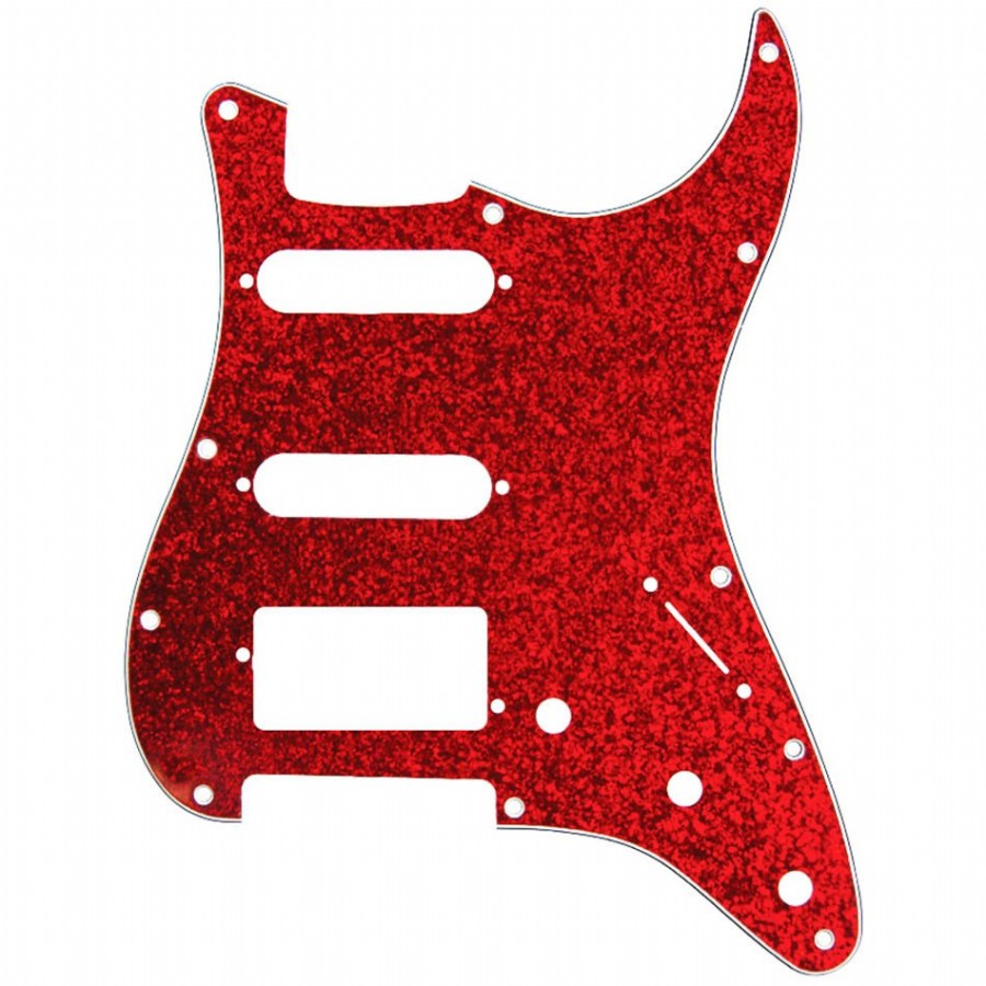 Dandrea HSS Strat Gitar Red Sparkle Pickguard
