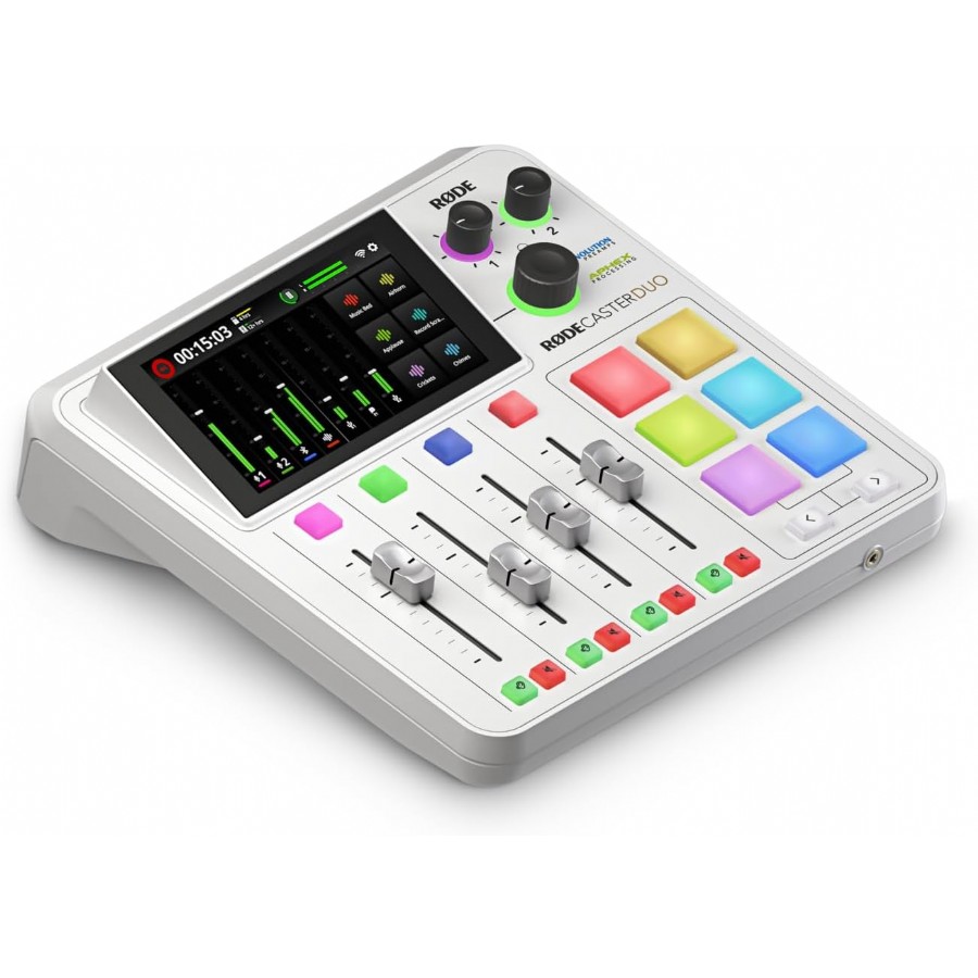 Rode RodeCaster Duo Beyaz Kompakt Entegre Ses Prodüksiyon Stüdyosu