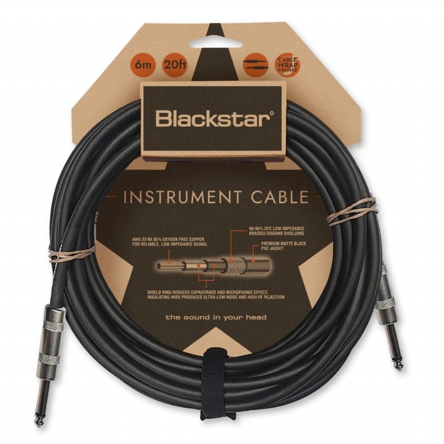 Blackstar Standard Series Instrument Cable, Straight/Straight, 6m Enstrüman Kablosu (6 metre)