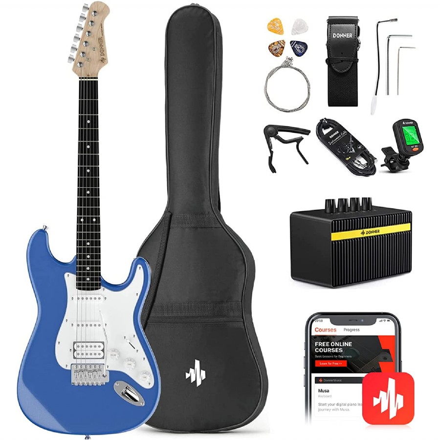 Donner DST-100T Lake Blue Elektro Gitar Seti