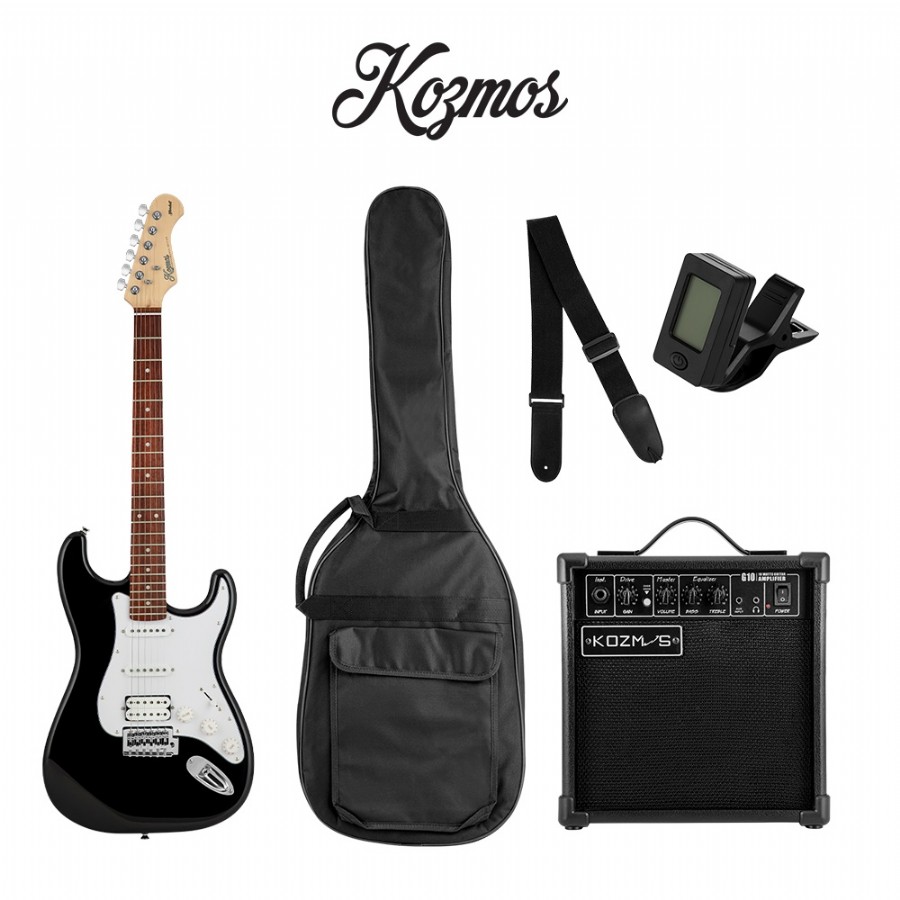 Kozmos KGP-STG10HSS BK - Black Elektro Gitar Seti