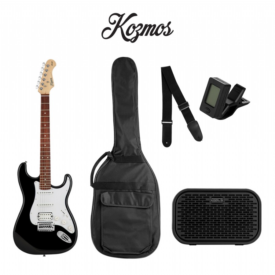 Kozmos KGP-STG20HSS UNIQUE-MINI 10W BK - Black Elektro Gitar Seti